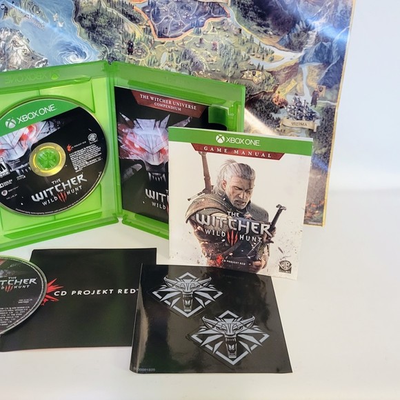 The Witcher Wild Hunt Microsoft XBOX One Game (2015). Map & Stickers Preowned. - Picture 7 of 7